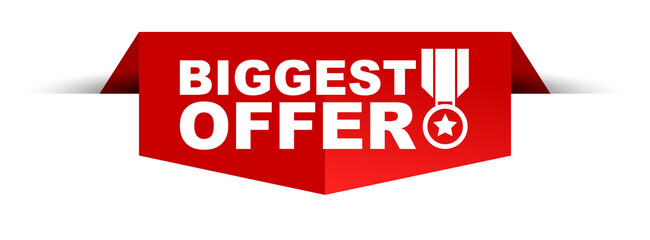 red vector illustration banner biggest offer