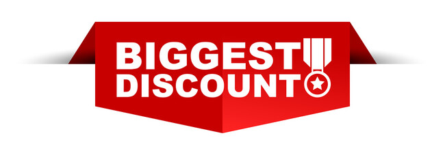 red vector illustration banner biggest discount
