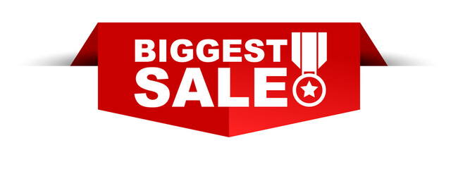 red vector illustration banner biggest sale