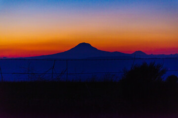 Final light on Mt Adams 