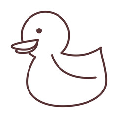 baby rubber duck toy, object newborn template line design icon