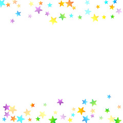 Rainbow Festive Confetti. Carnival Star Falling.