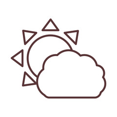 sun and cloud climate summer line style icon