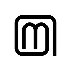Square with M letter, IMI letter, GM letter,GMI letter logo design vector - obrazy, fototapety, plakaty