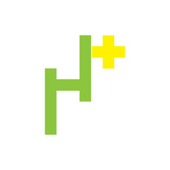 Obraz premium H plus logo design vector