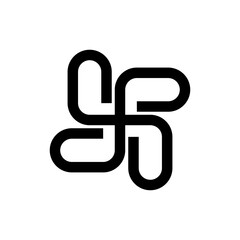 Rotation P letter logo design vector
