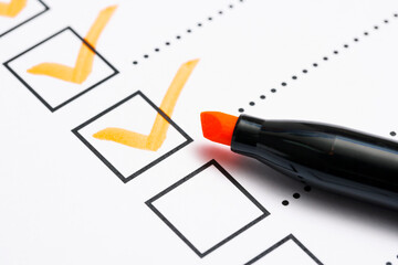 Check list and marker