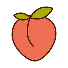 healthy food fresh fruit peach product line and fill style icon