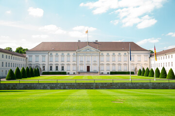 Fototapeta premium Bellevue Palace Schloss Bellevue at Tiergarten district in Berlin, Germany