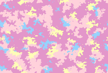 Camouflage seamless pattern in delicate colors for printing on fabrics for children's and sportswear