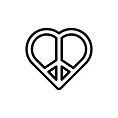 Peace, heart, love icon. Simple line, outline vector elements of flower children icons for ui and ux, website or mobile application