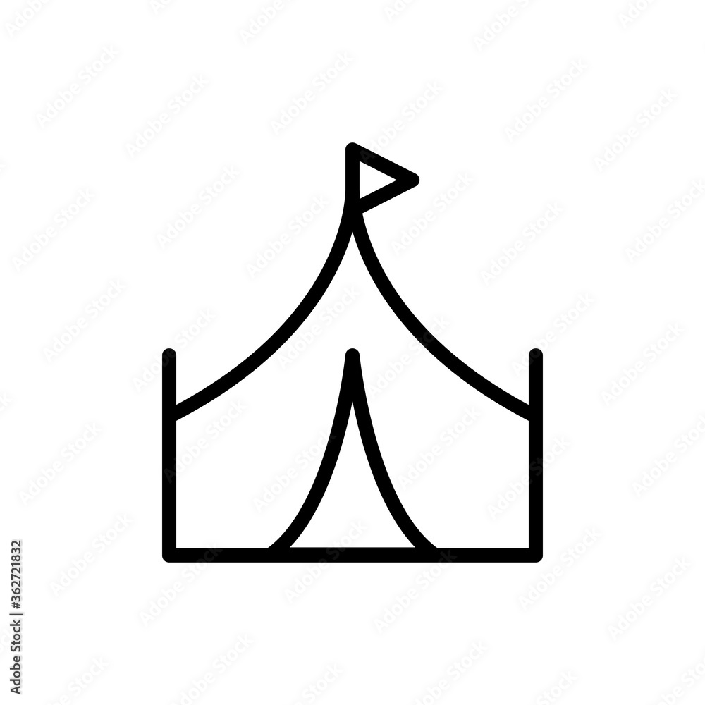 Poster tent, hippy icon. simple line, outline vector elements of flower children icons for ui and ux, websi