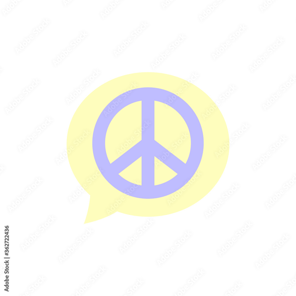 Poster chart, peace icon. simple color vector elements of flower children icons for ui and ux, website or m