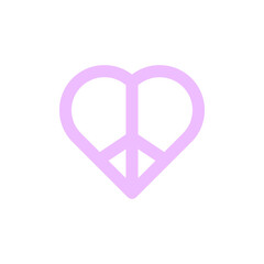 Peace, heart, love icon. Simple color vector elements of flower children icons for ui and ux, website or mobile application