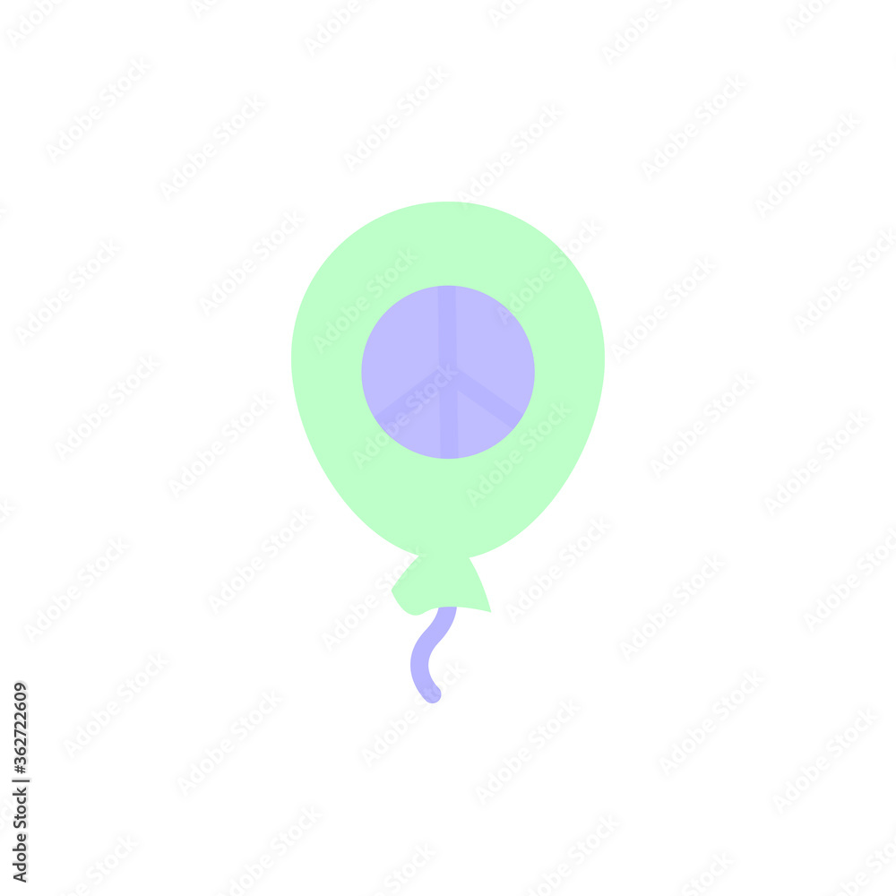 Poster balloon, peace icon. simple color vector elements of flower children icons for ui and ux, website or