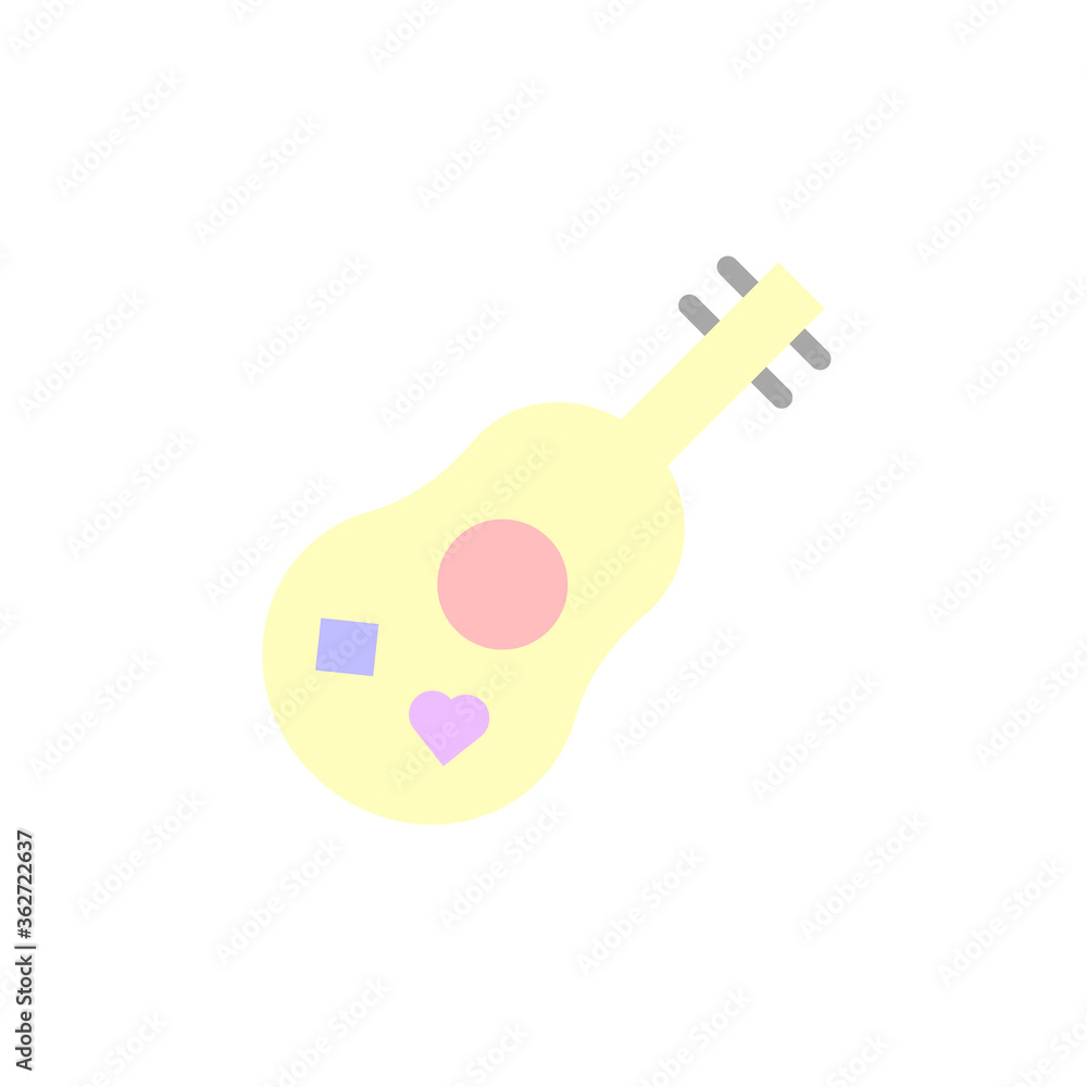 Poster quitter, musical instrument icon. simple color vector elements of flower children icons for ui and u