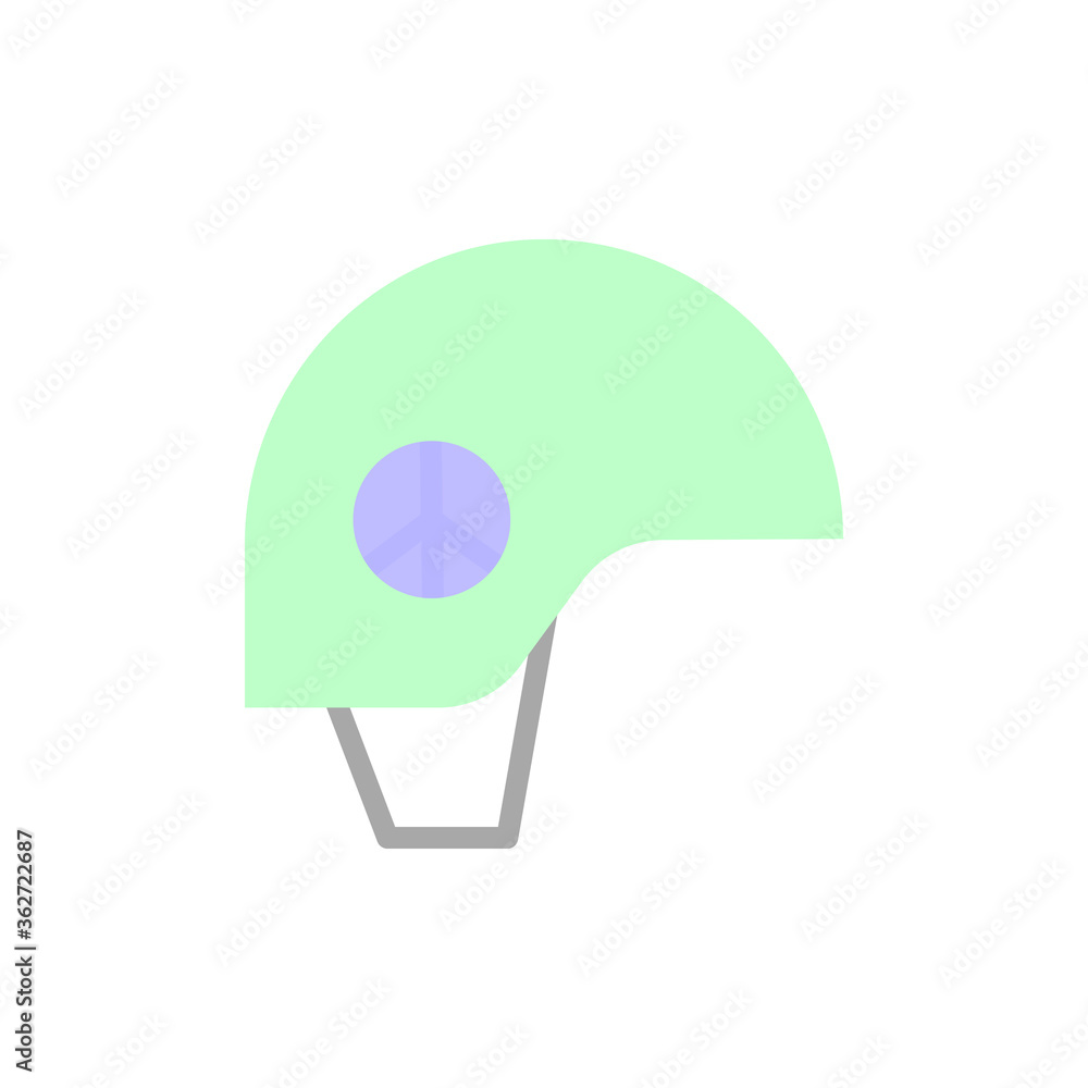 Poster helmet, peace icon. simple color vector elements of flower children icons for ui and ux, website or 