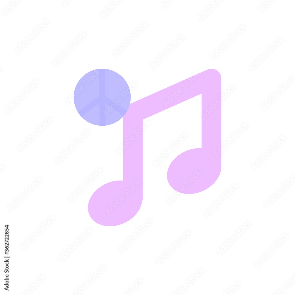 Poster note, peace icon. simple color vector elements of flower children icons for ui and ux, website or mo
