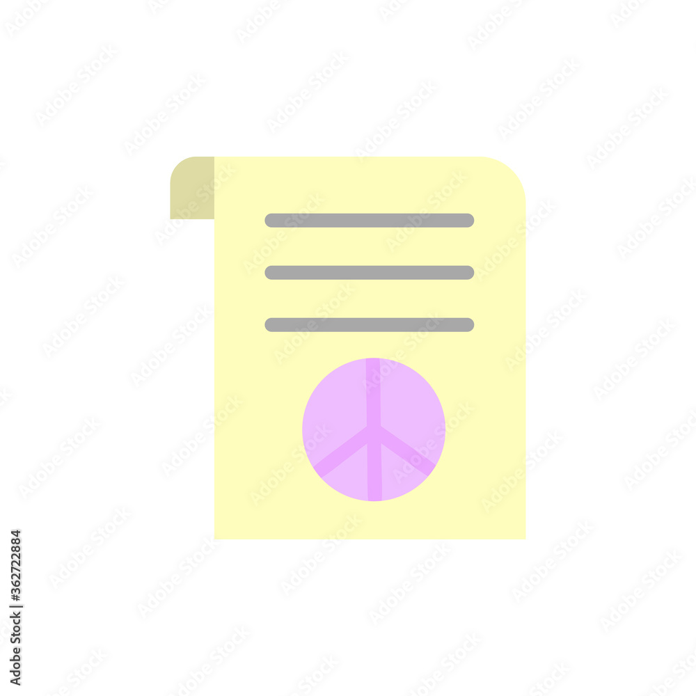 Poster document, peace icon. simple color vector elements of flower children icons for ui and ux, website o