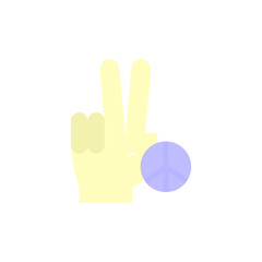 Fototapeta na wymiar Hand, peace icon. Simple color vector elements of flower children icons for ui and ux, website or mobile application