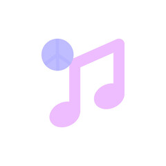 Note, peace icon. Simple color vector elements of flower children icons for ui and ux, website or mobile application