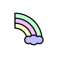 Rainbow, cloud icon. Simple color with outline vector elements of flower children icons for ui and ux, website or mobile application