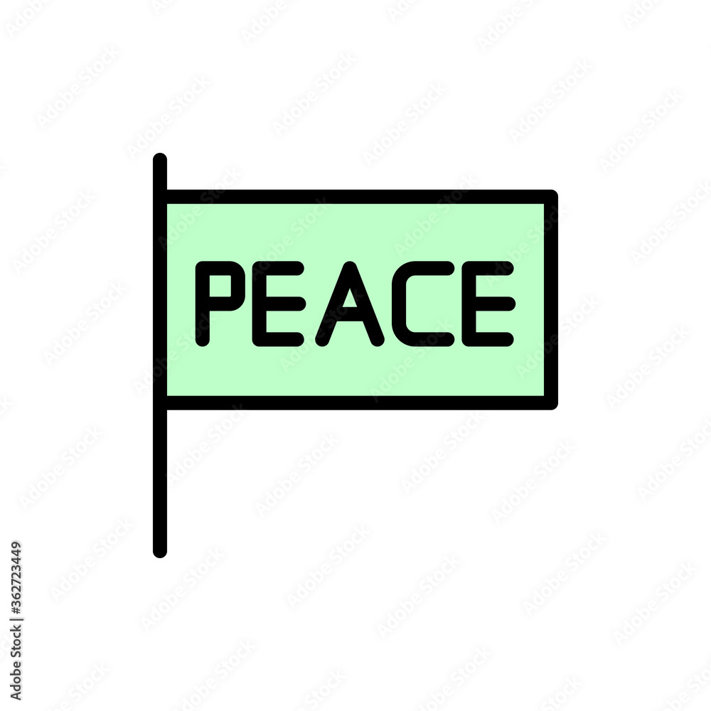 Poster flag, peace icon. simple color with outline vector elements of flower children icons for ui and ux, 
