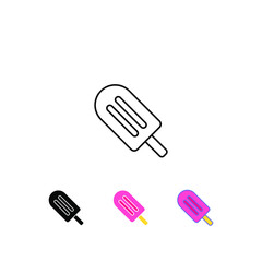 Tasty ice cream in popsicle with strawberry flavor. Freshness Sweet dessert food. Ice cream stick symbol summer, tropical vacation icon. Vector illustration. design on white background, EPS10