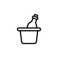Beer bottle, ice box icon. Simple line, outline vector elements of international beer day icons for ui and ux, website or mobile application