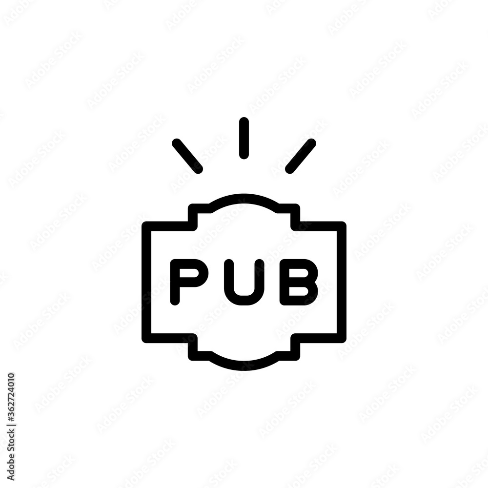 Poster pub sign, label icon. simple line, outline vector elements of international beer day icons for ui an