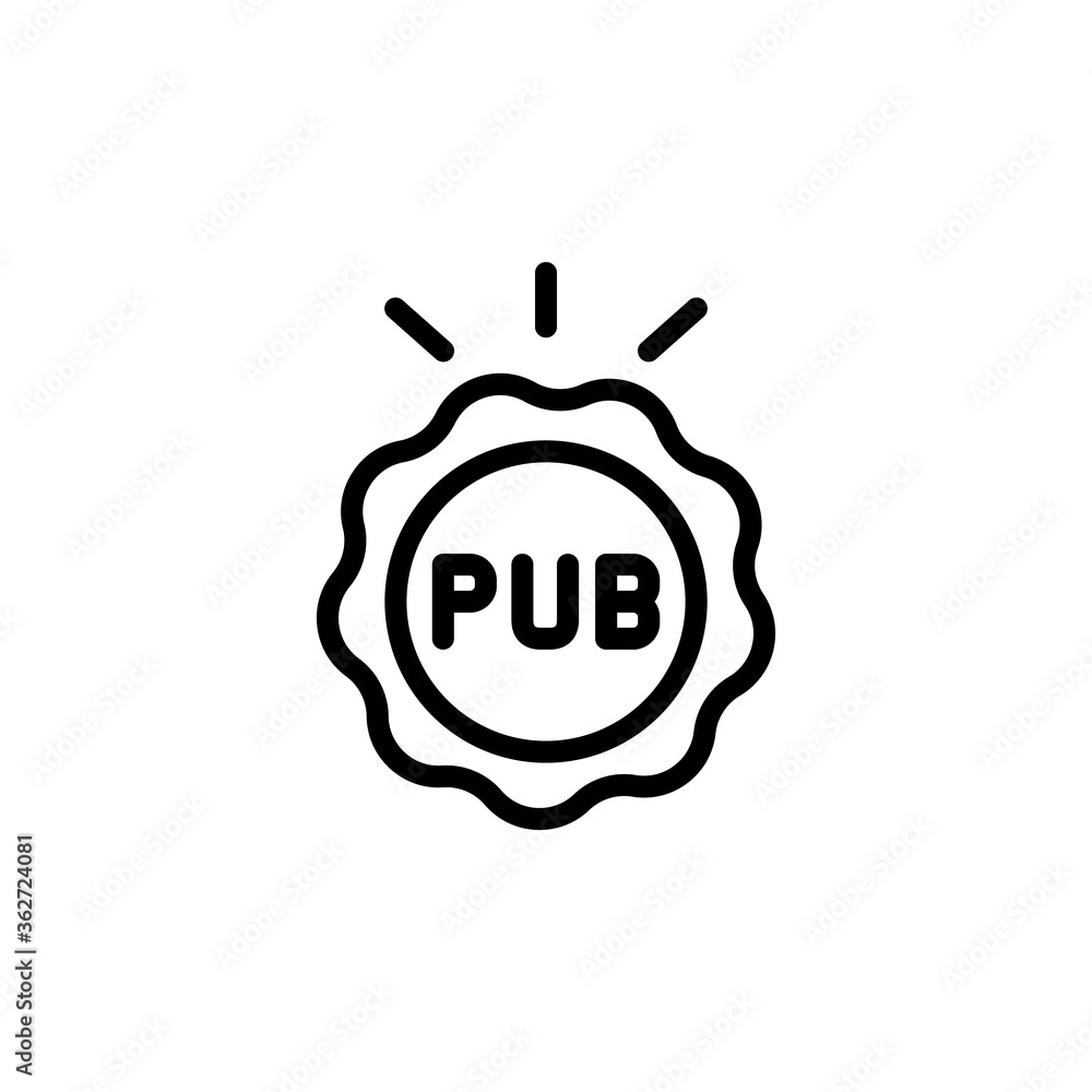 Poster pub sign, label icon. simple line, outline vector elements of international beer day icons for ui an