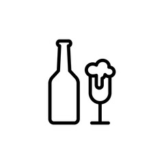Beer bottle, goblet icon. Simple line, outline vector elements of international beer day icons for ui and ux, website or mobile application
