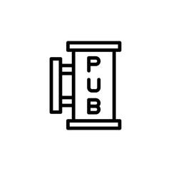 Pub, sign, beer icon. Simple line, outline vector elements of international beer day icons for ui and ux, website or mobile application