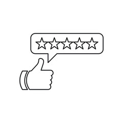 Five star rating icon design isolated on white background