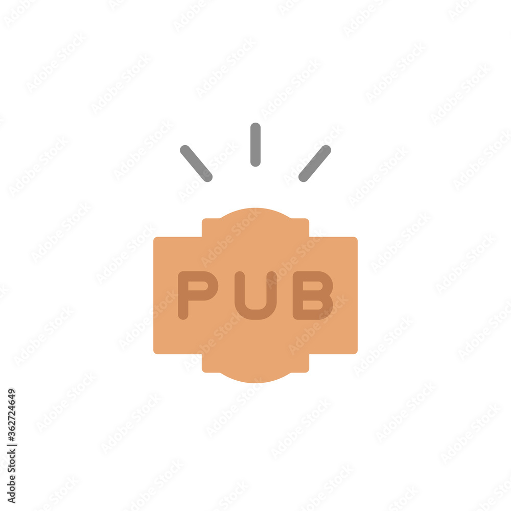 Aufkleber pub sign, label icon. simple color vector elements of international beer day icons for ui and ux, we