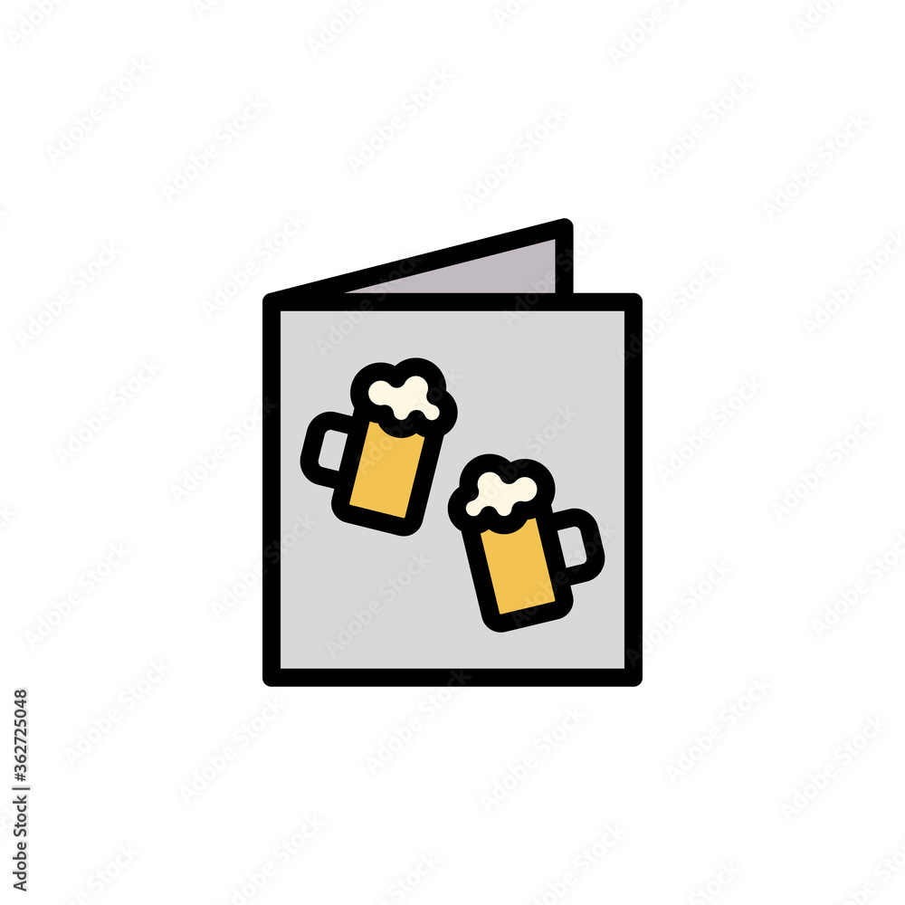 Aufkleber menu, beer, pub icon. simple color with outline vector elements of international beer day icons for 