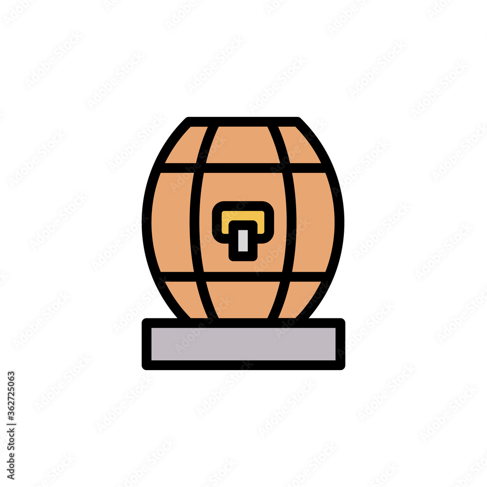 Poster barrel, beer icon. simple color with outline vector elements of international beer day icons for ui 