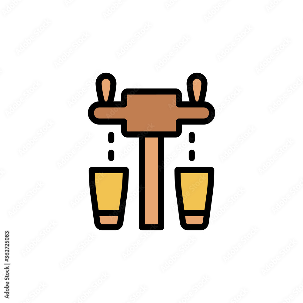 Poster beer dispenser, machine icon. simple color with outline vector elements of international beer day ic