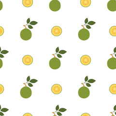 Bael fruit.Seamless Vector Patterns 