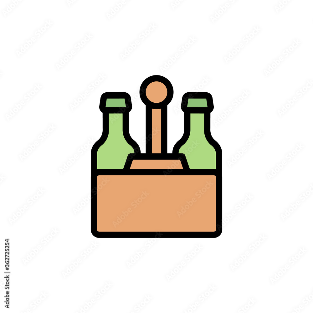 Poster beer box, beers icon. simple color with outline vector elements of international beer day icons for 