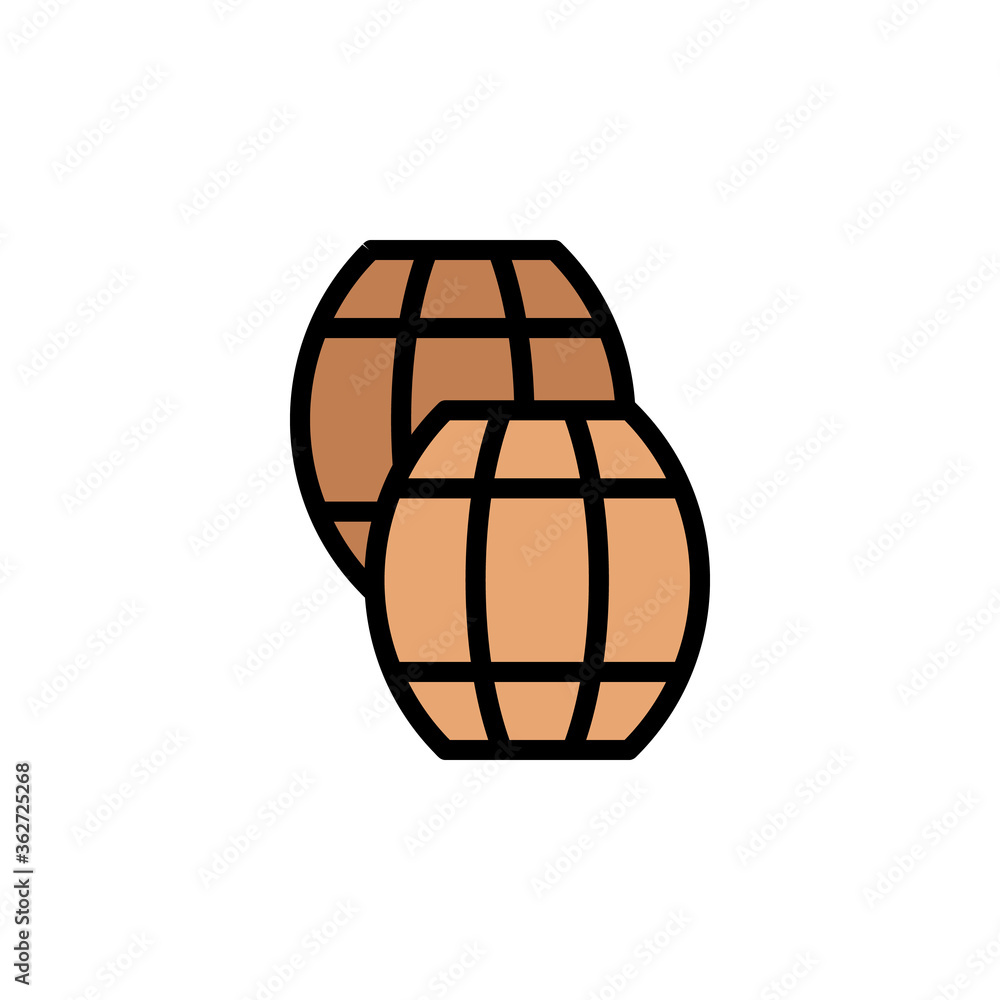 Poster barrels, beer icon. simple color with outline vector elements of international beer day icons for ui
