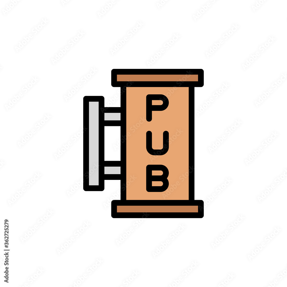 Aufkleber pub, sign, beer icon. simple color with outline vector elements of international beer day icons for 