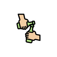 Toast, beer icon. Simple color with outline vector elements of international beer day icons for ui and ux, website or mobile application
