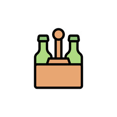 Beer box, beers icon. Simple color with outline vector elements of international beer day icons for ui and ux, website or mobile application