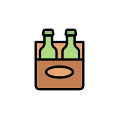 Beer box, beers icon. Simple color with outline vector elements of international beer day icons for ui and ux, website or mobile application