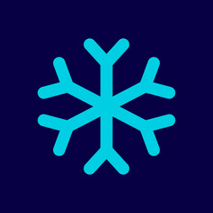 Snowflake icon vector. Snow sign