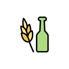 Spike, beer bottle icon. Simple color with outline vector elements of international beer day icons for ui and ux, website or mobile application