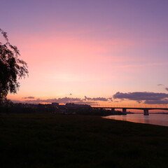 sunset over the lake