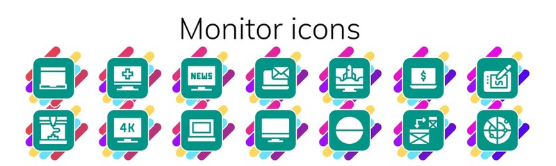 monitor icon set