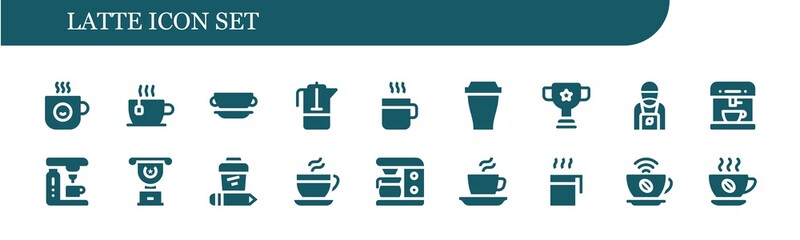 latte icon set
